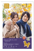 秋写真の年賀状 激安